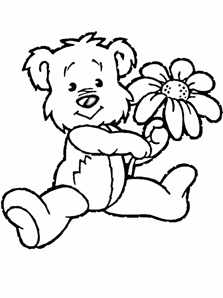 flower and bear coloring page | HelloColoring.com | Coloring Pages