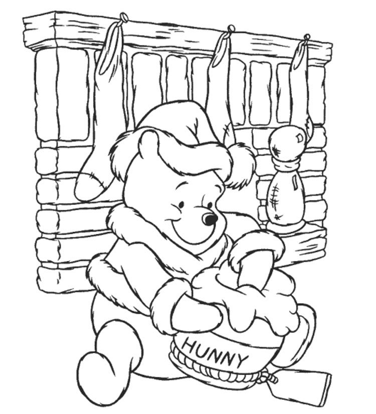 Kids Coloring Pages Winnie The Pooh Heart Pillow