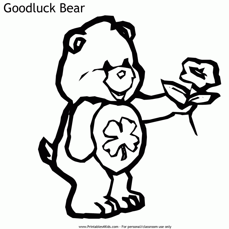 lucky care bear Colouring Pages