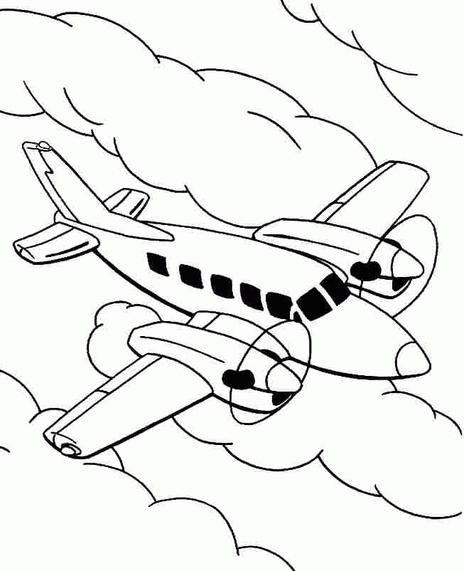 Transportation Air Plane Coloring Sheets Printable Free For 