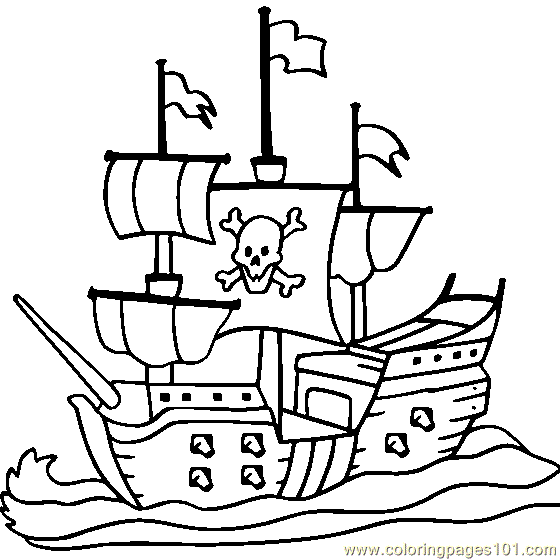Pirate Ship Coloring Page for Kids - Free Water Transport Printable Coloring  Pages Online for Kids - ColoringPages101.com | Coloring Pages for Kids