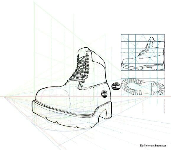 Daily Art Workout (Day 202) [Form and Construction ] : Timberland Boots  #perspective #artpractice #inkman #timberland … | Inked men, Timberland  boots, Timberland