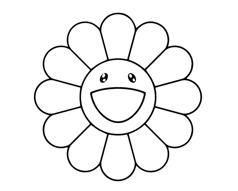 Takashi Murakami flower coloring page