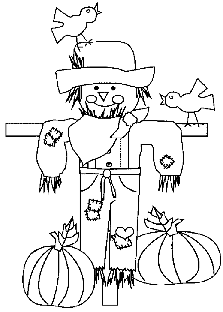 Scarecrow coloring pages to download and print for free