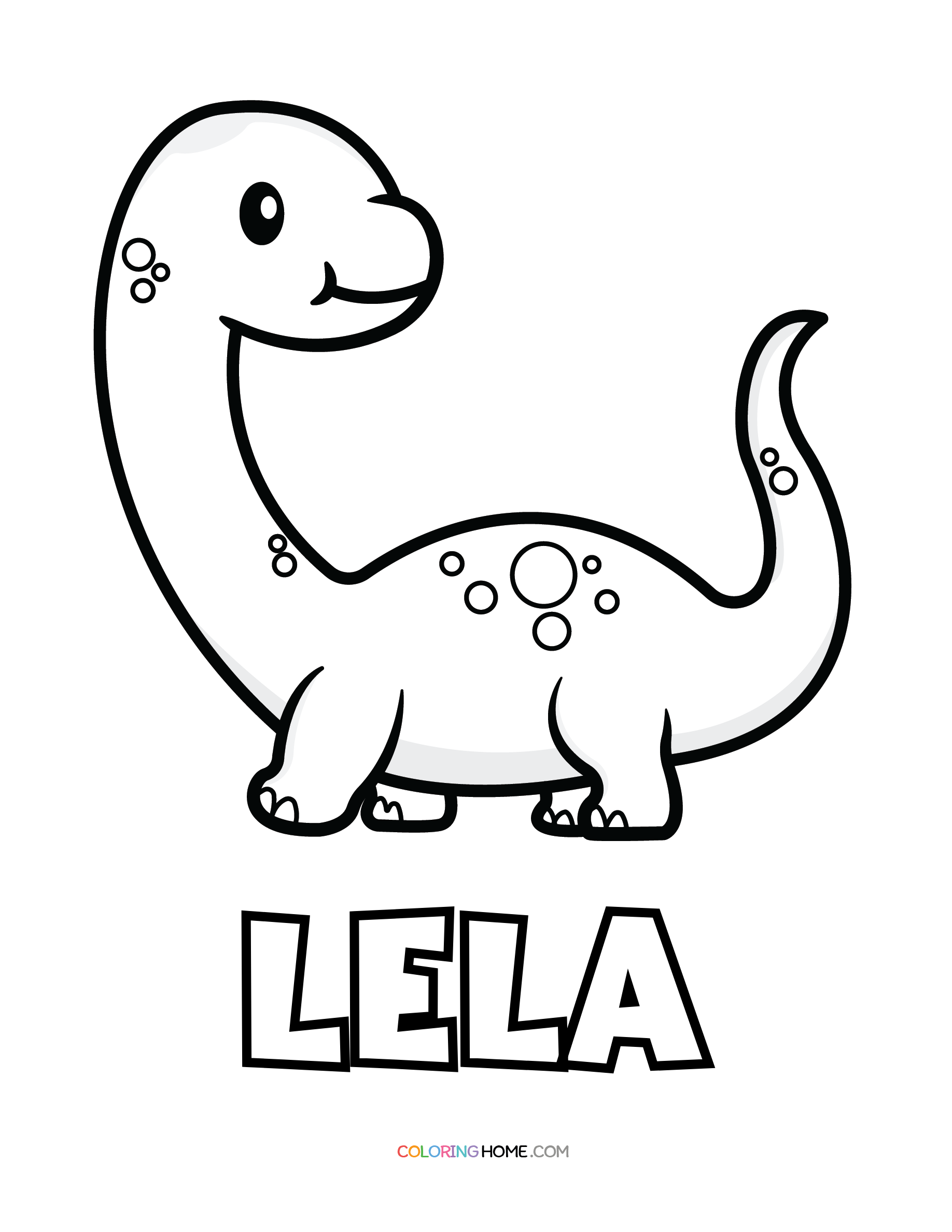 Lela dinosaur coloring page