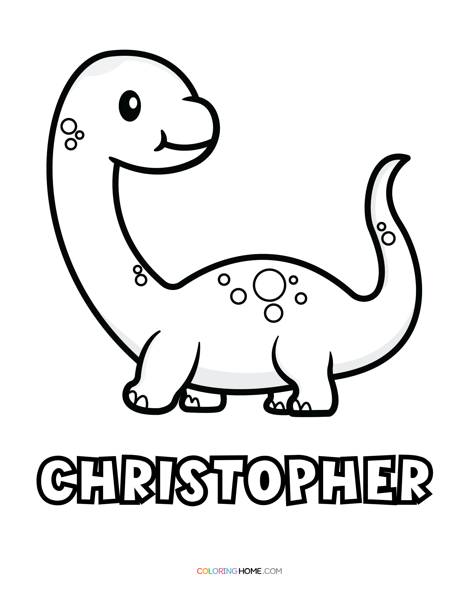 Christopher dinosaur coloring page