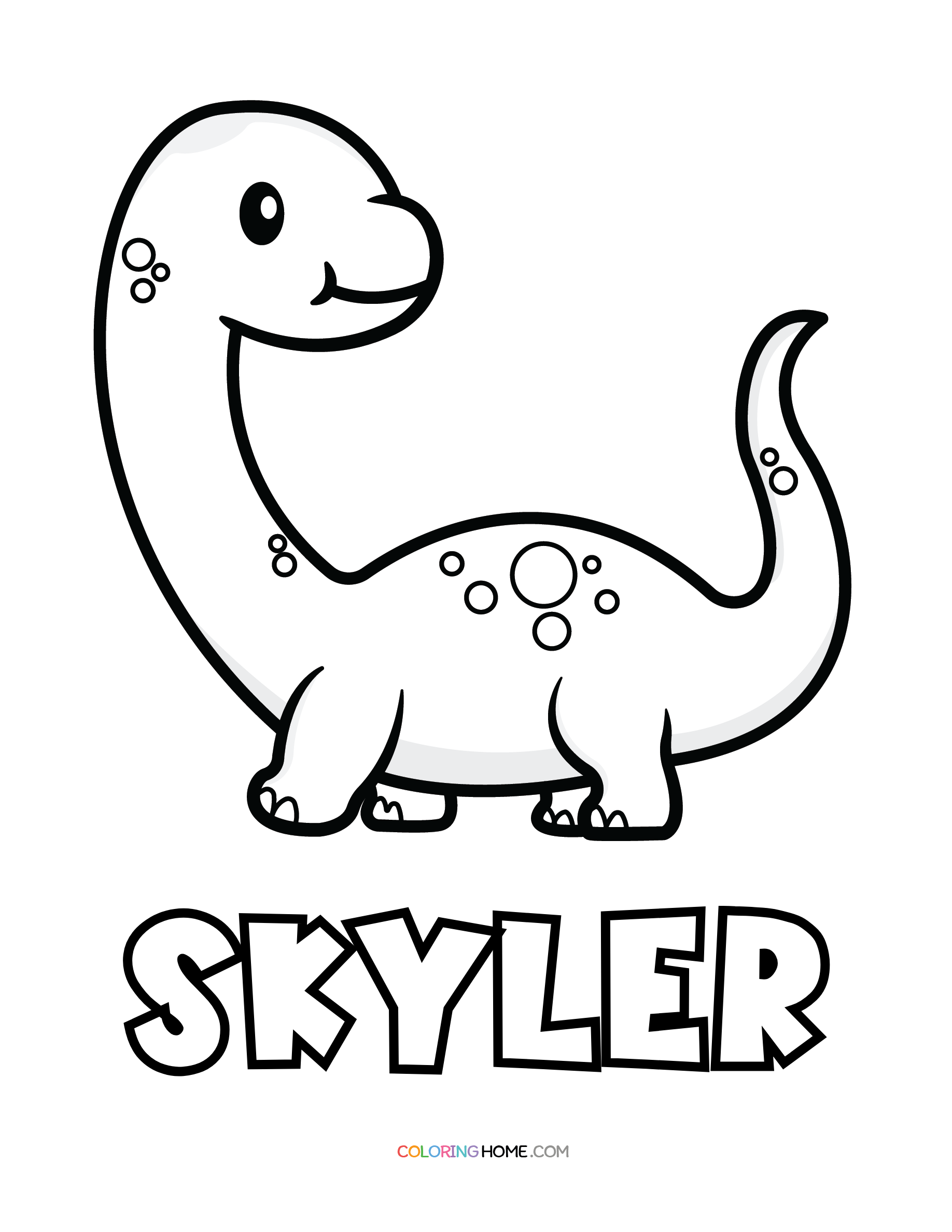 Skyler dinosaur coloring page