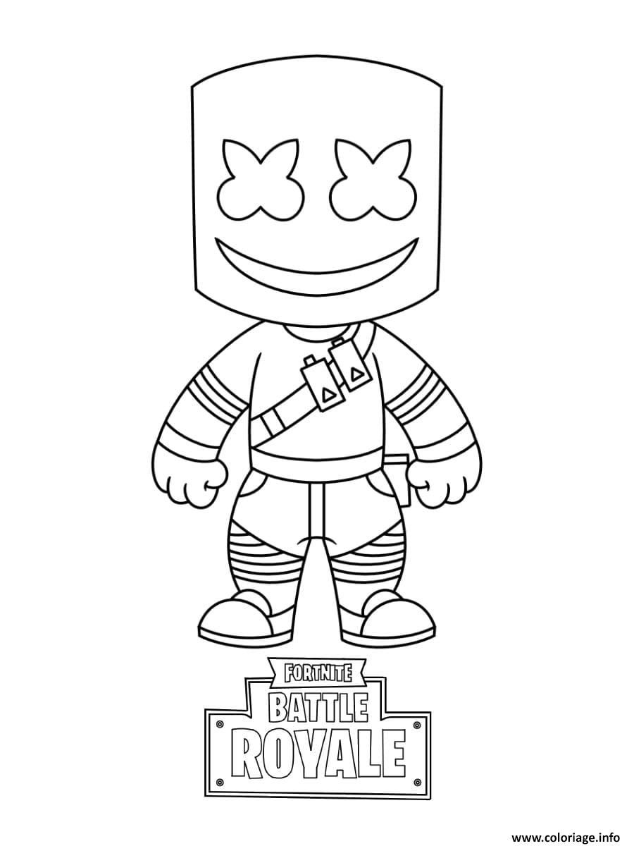 Coloriage Marshmello Outfit Battle Royale for 1500 V Bucks à imprimer |  Kleurplaten, Kleurboek, Schattige tekeningen