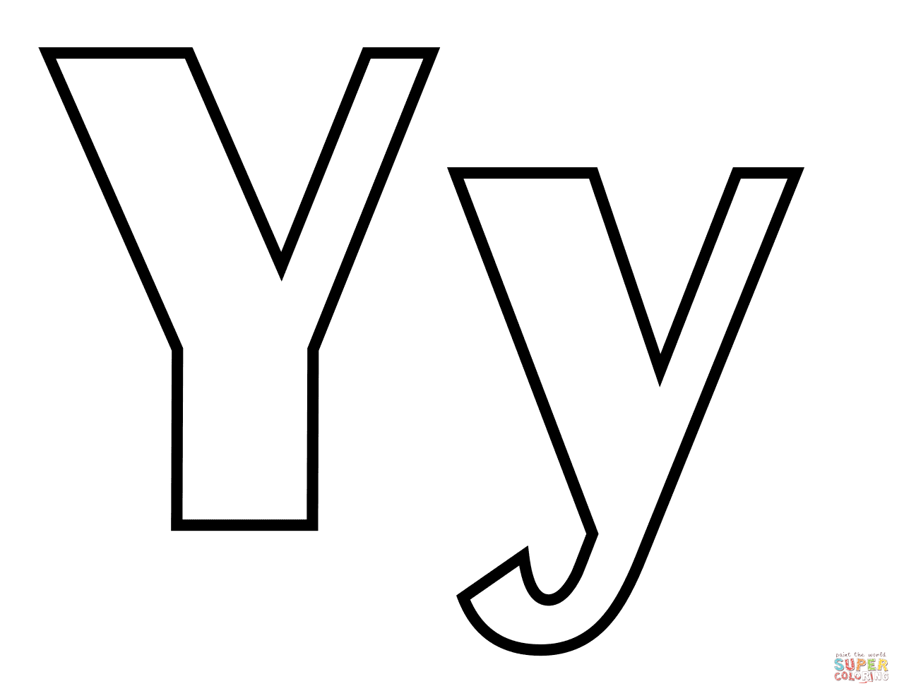 Classic Letter Y coloring page | Free Printable Coloring Pages