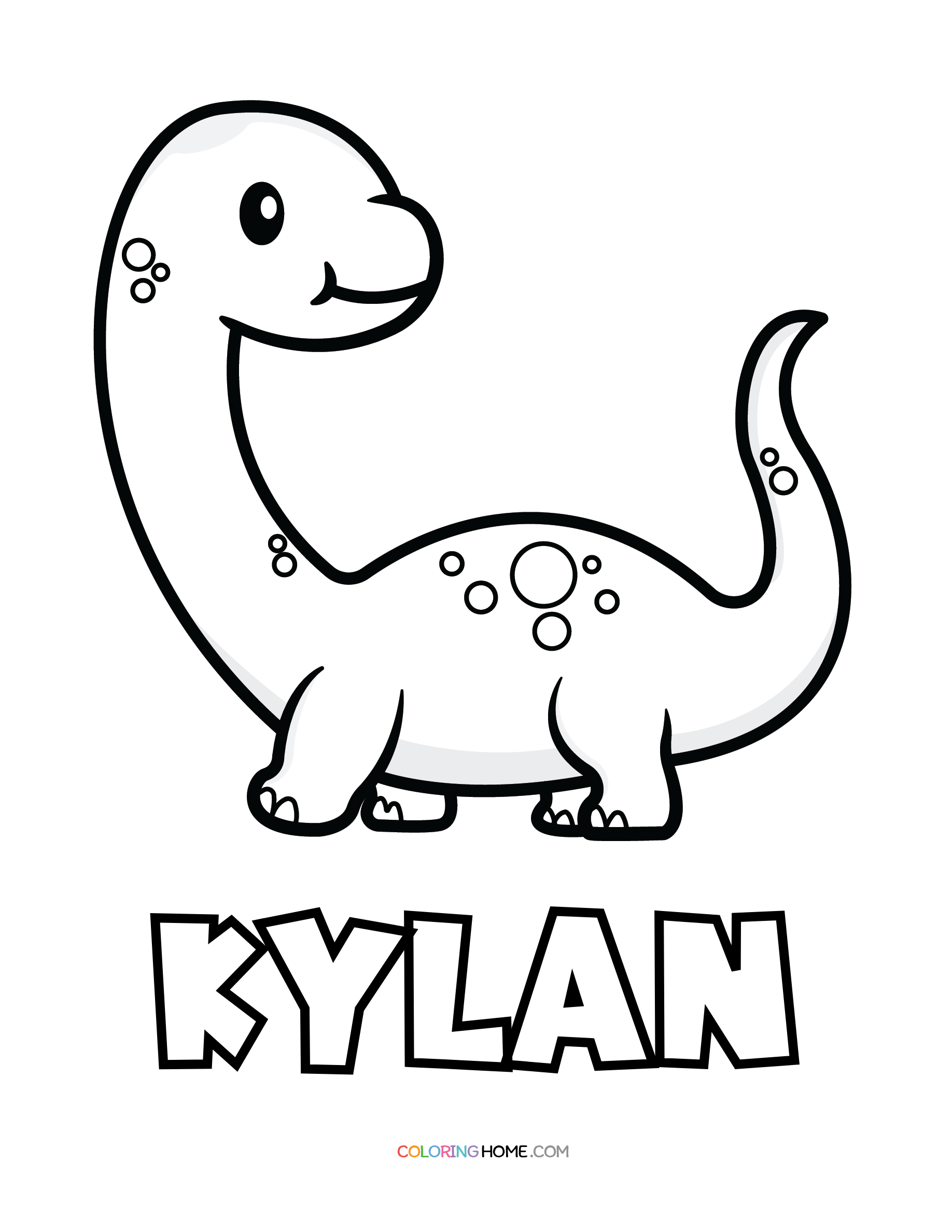 Kylan dinosaur coloring page