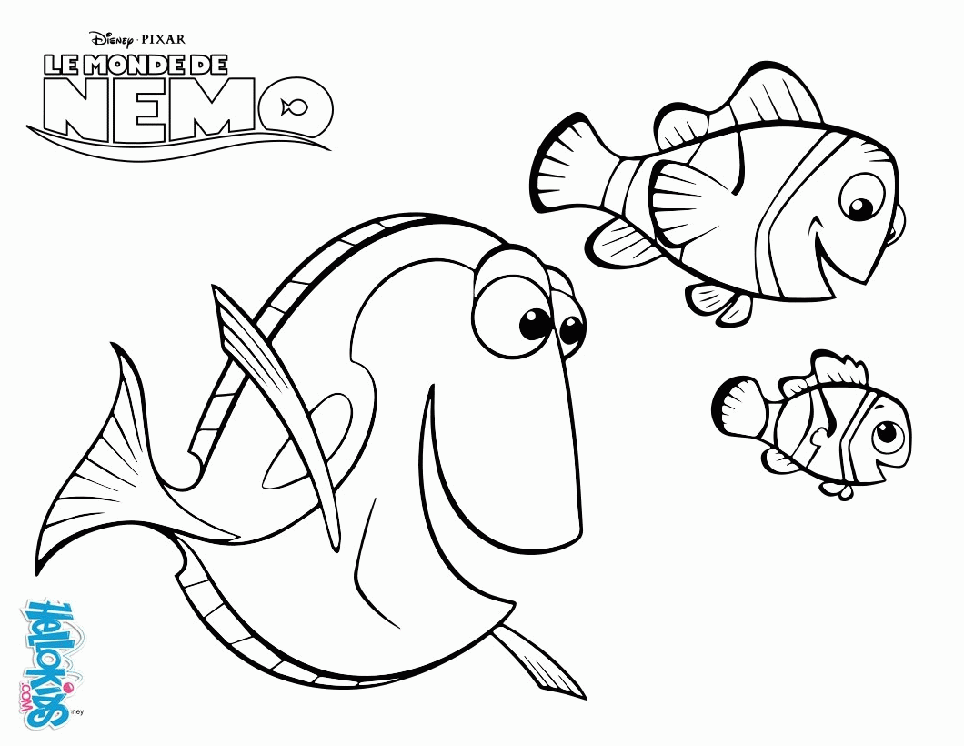 DISNEY coloring pages - Marlin, Dory and Nemo