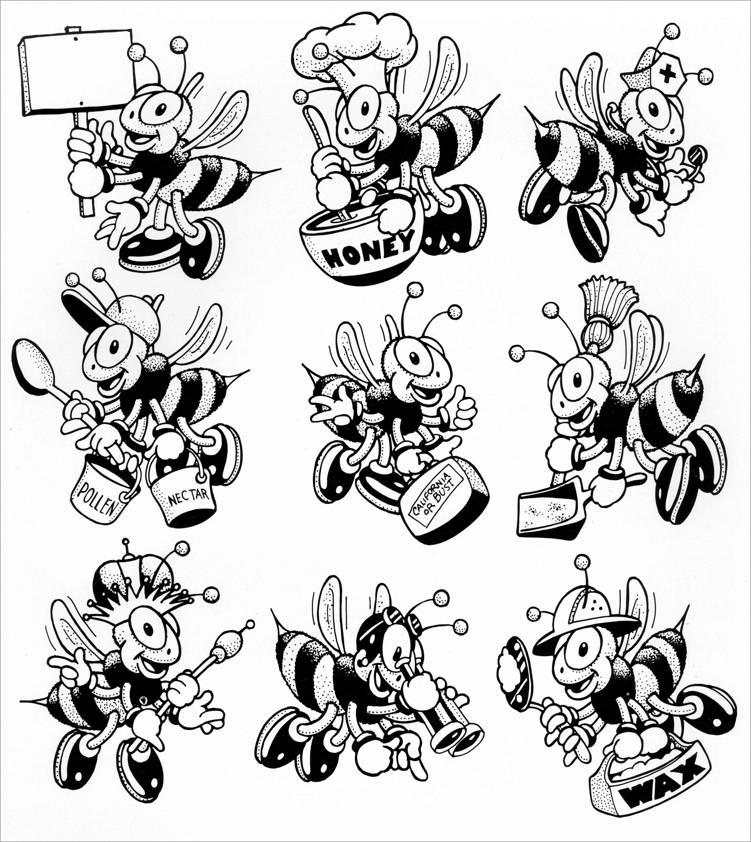 Busy Bee Coloring Page - ColoringBay