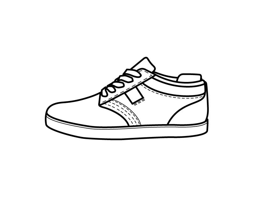 Printable Shoe coloring page from FreshColoring.com | Children shoes, Kids  shoes, Shoes clipart