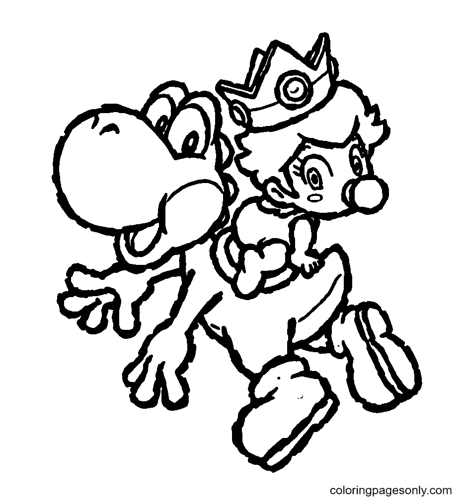 Yoshi and Baby Princess Coloring Pages - Yoshi Coloring Pages - Coloring  Pages For Kids And Adults