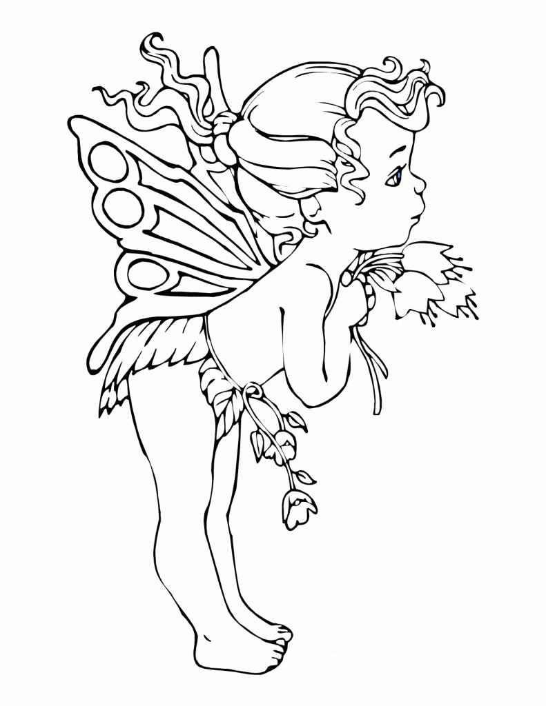 free printable fairy coloring pages for adults 4 - Gianfreda.net