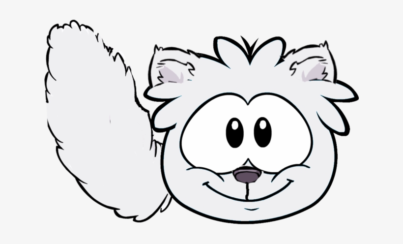 Arctic Fox Puffle Sprite - Cartoon Coloring Pages Easy - 640x416 PNG  Download - PNGkit