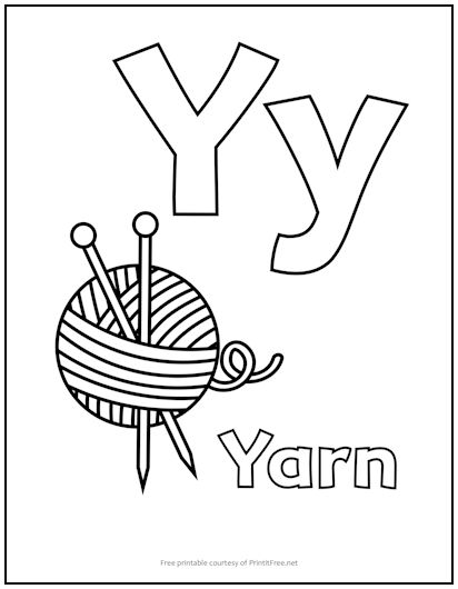 Alphabet Letter “Y” Coloring Page | Print it Free