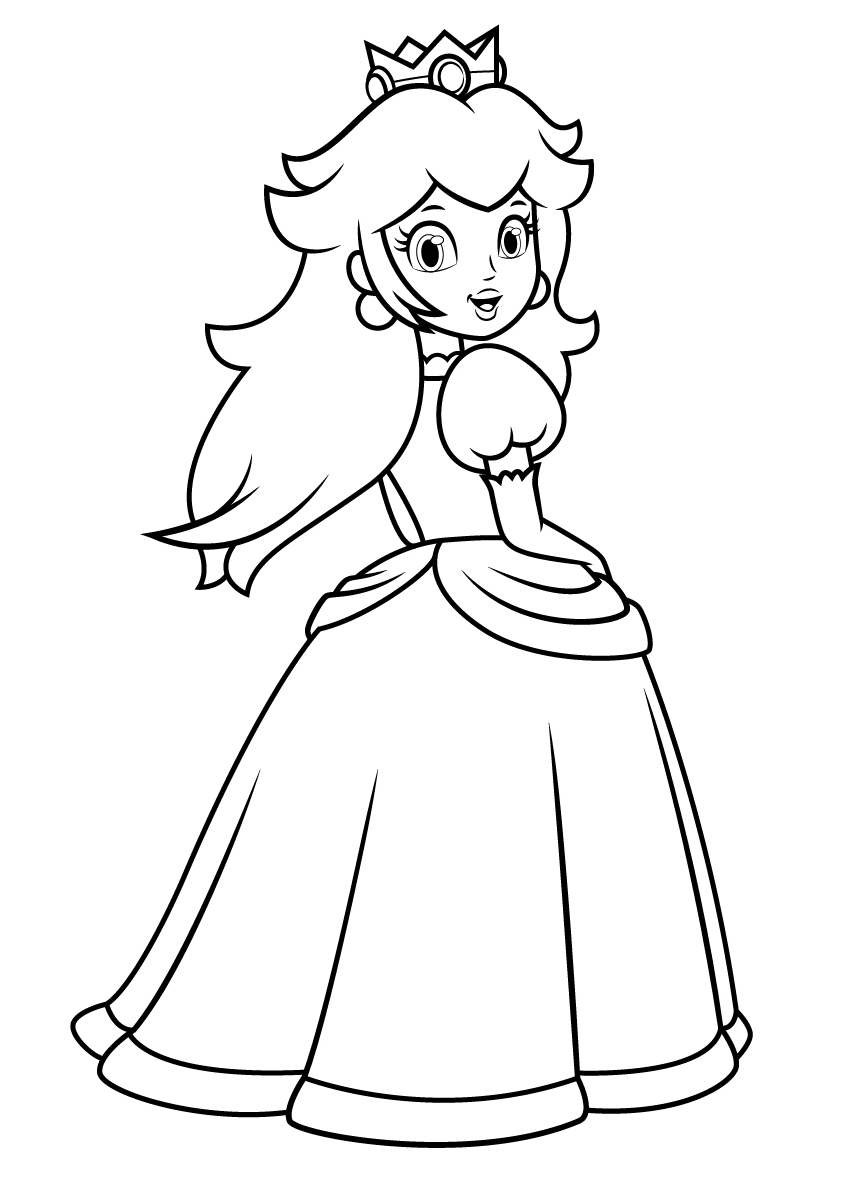 Princess Peach Coloring Pages - Coloring Pages For Kids And Adults