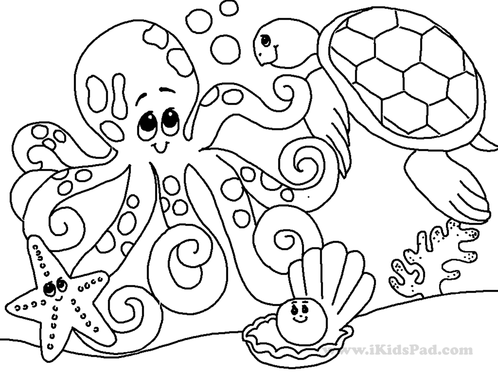 Ocean Life Coloring Pages Printable Ocean Coloring Pages Ocean ...