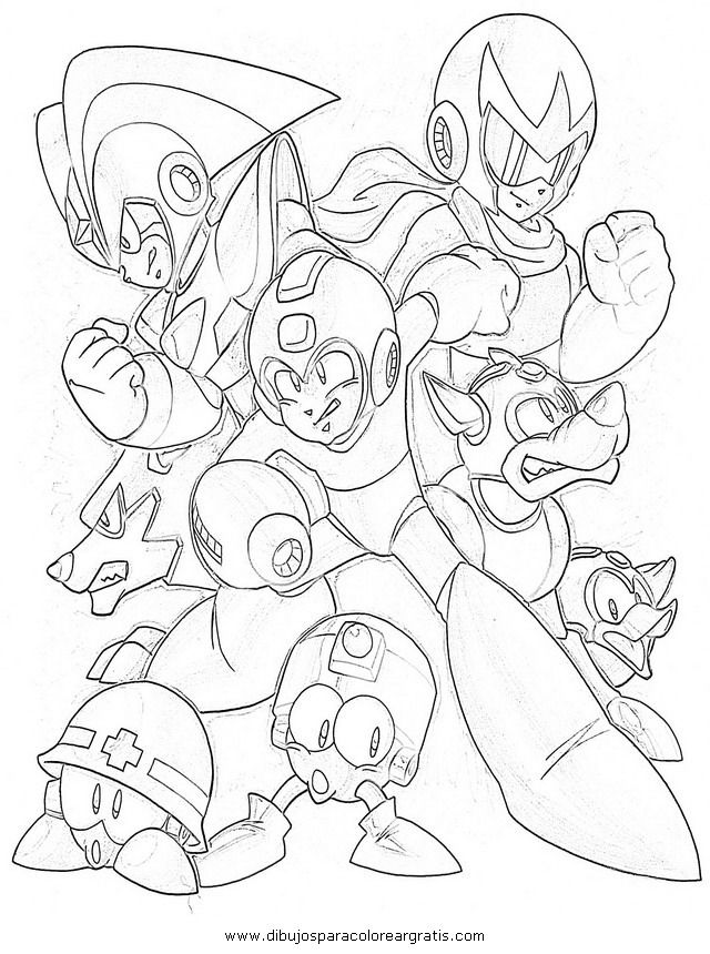 Mega man coloring pages to download and print for free