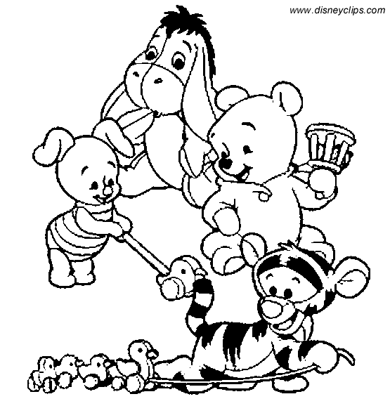 Baby Winnie The Pooh And Friends Coloring Page