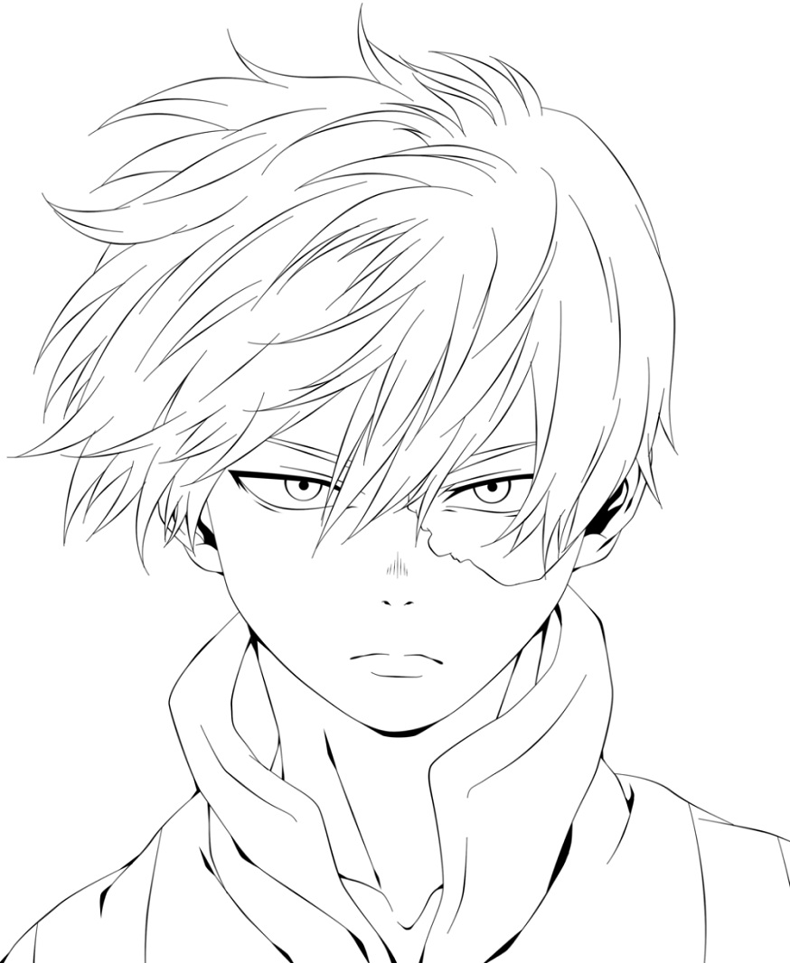 Anime Coloring Pages Shoto - Coloring and Drawing