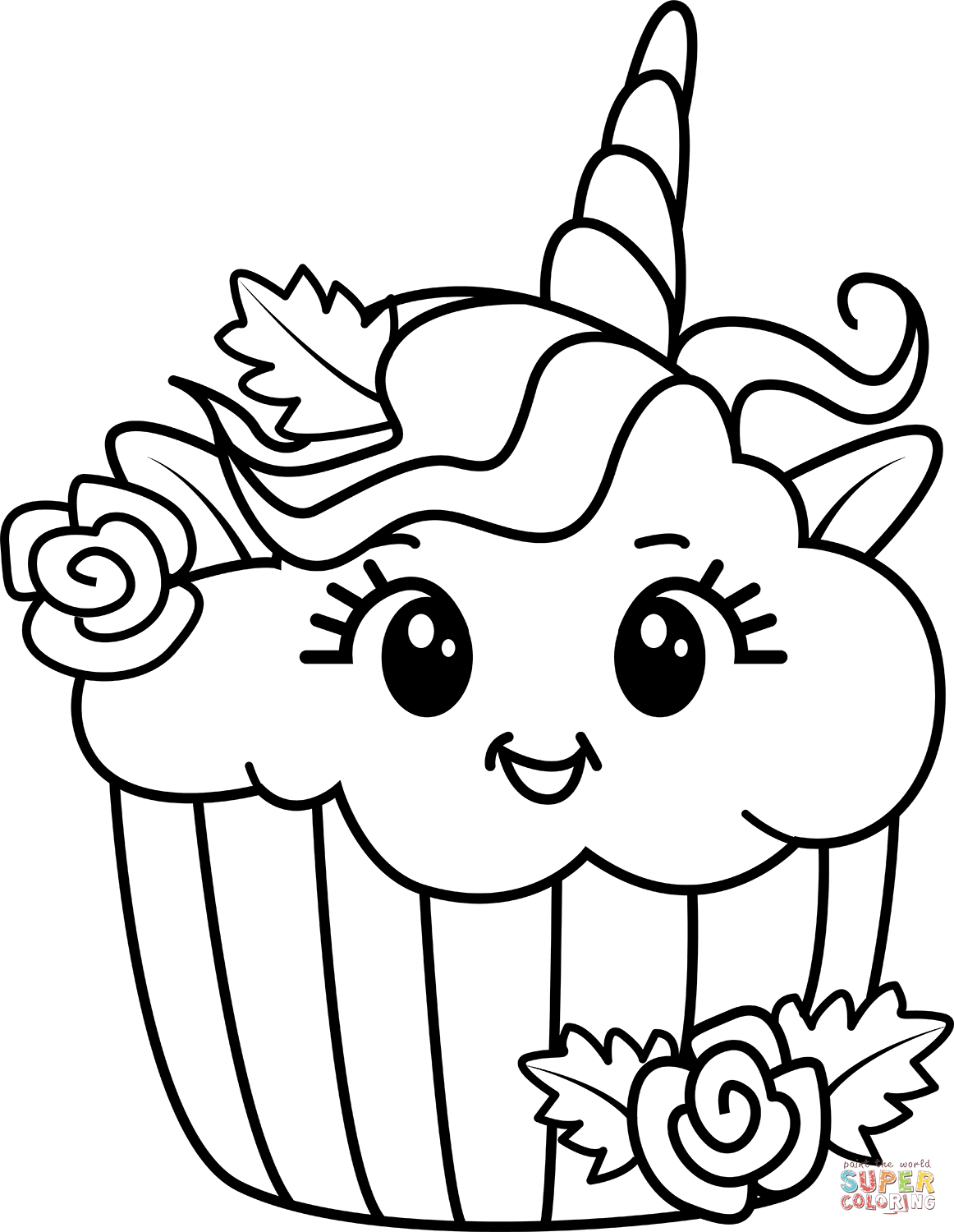 Unicorn Cake coloring page | Free Printable Coloring Pages