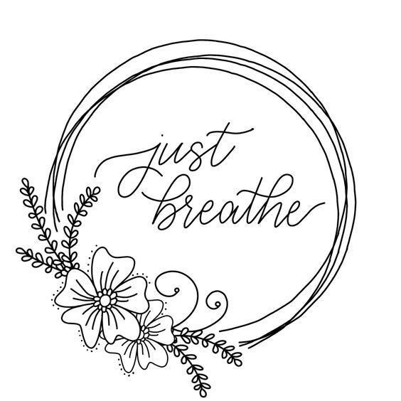 Just breathe | #coloring | Printable coloring pages, Coloring pages, Wreath  drawing