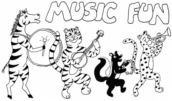 Animals Playing Music Instruments Coloring Page - Free Printable Coloring  Pages for Kids