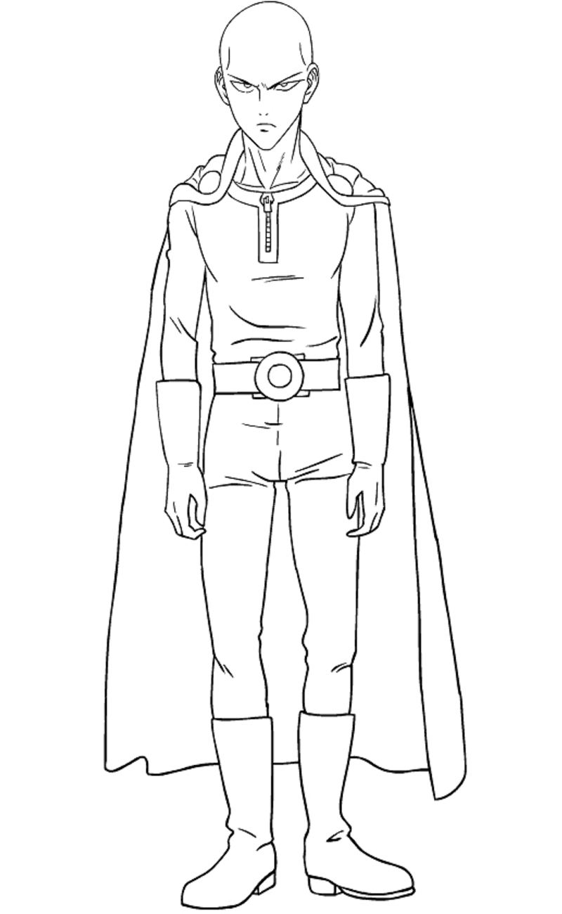 One Punch Man Saitama Coloring Page - Free Printable Coloring ...