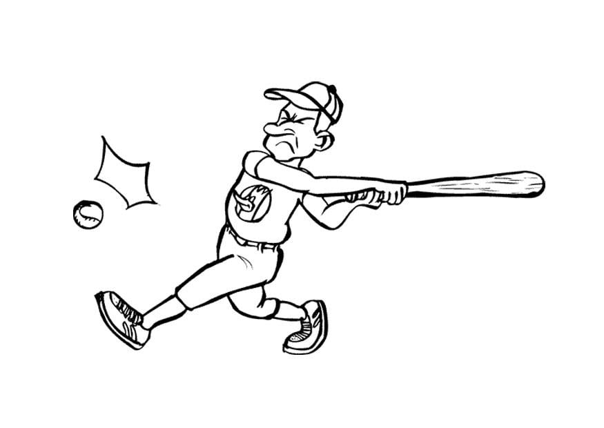 Coloring Page baseball hittter - free ...