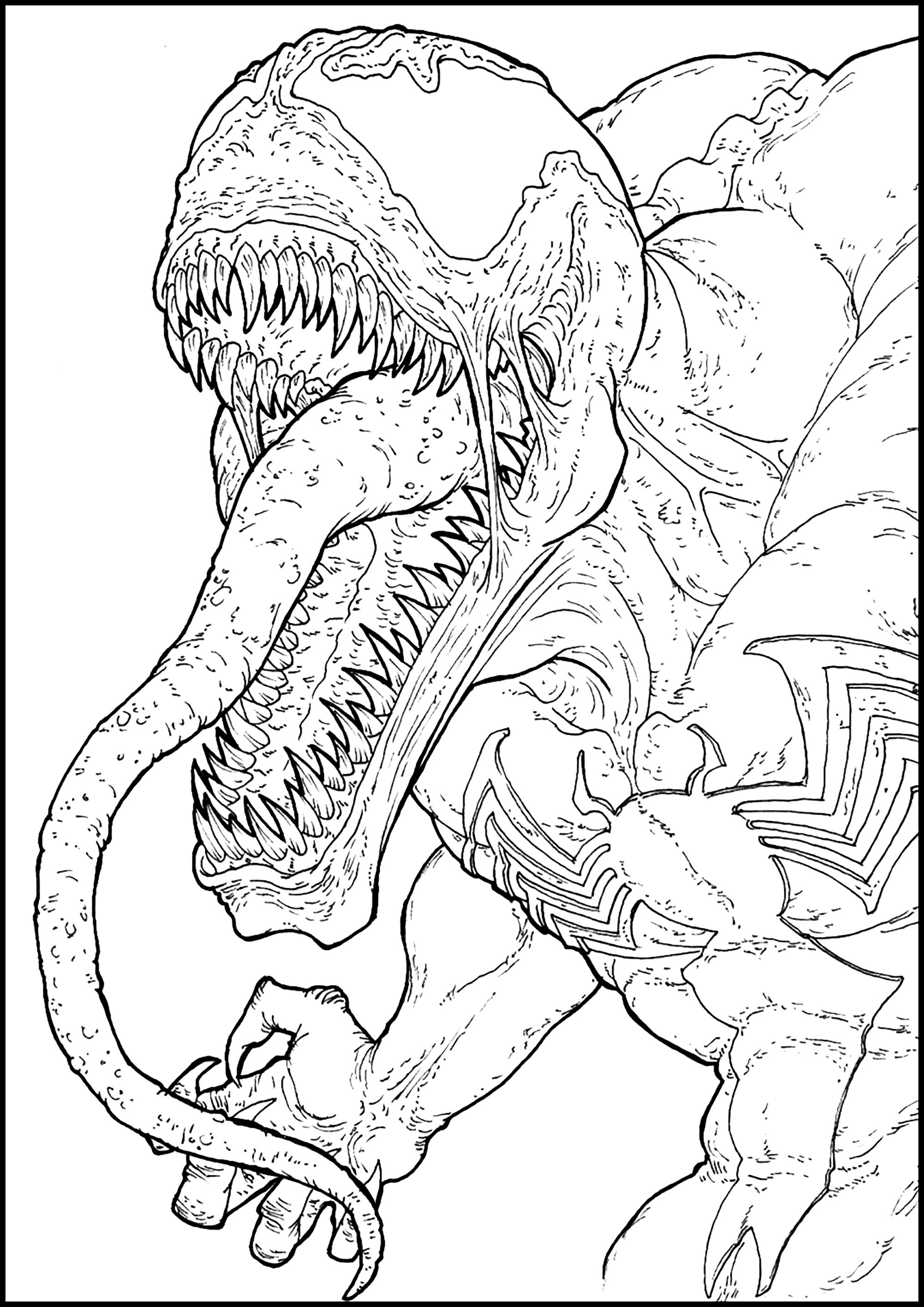 horrible tongue - Venom Kids Coloring Pages