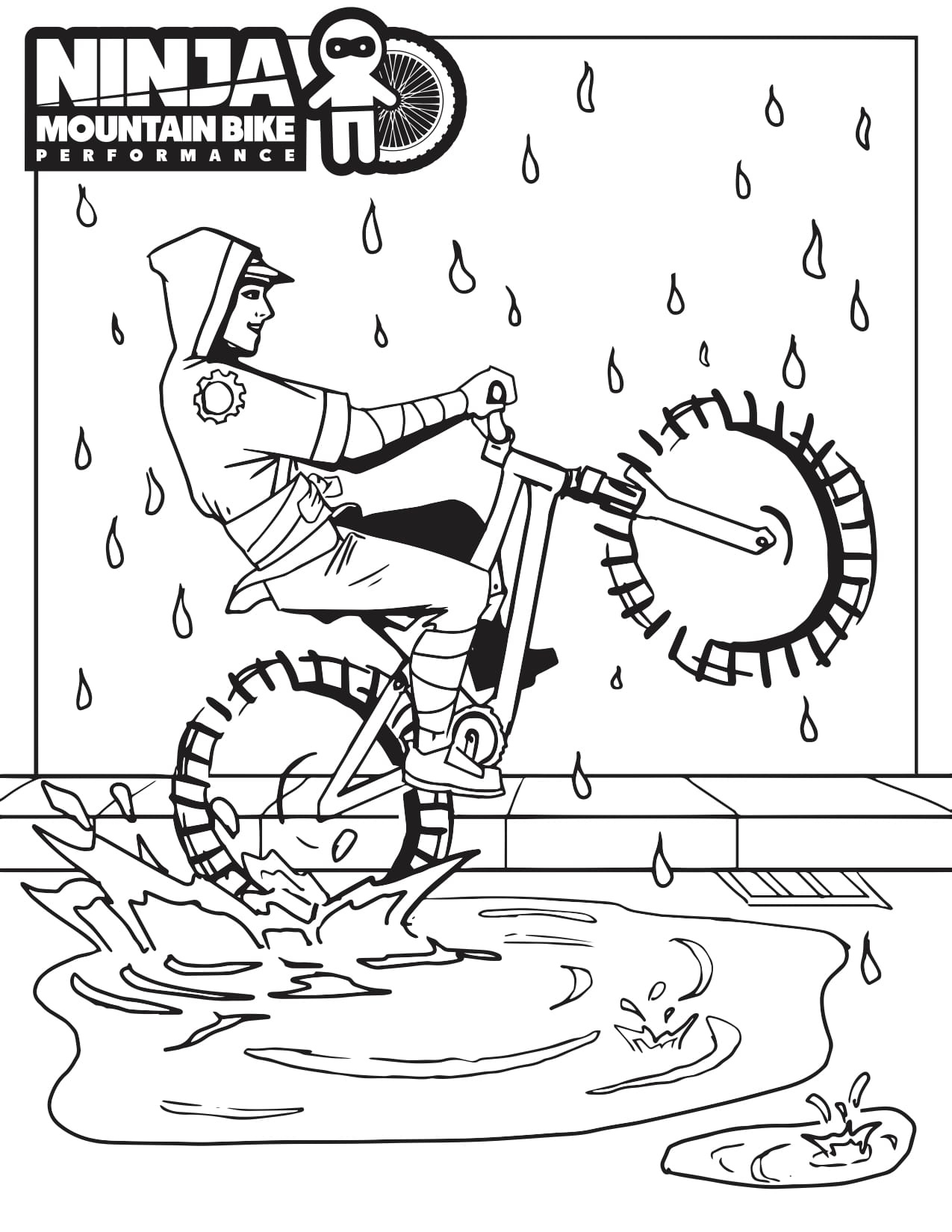 NINJA COLORING PAGES - Ninja Mountain Bike Skills