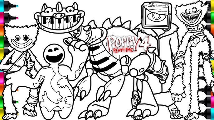Poppy Playtime Chapter 4 New Big Coloring Pages | How to Color New Bosses  and Monsters | NCS MUSIC
