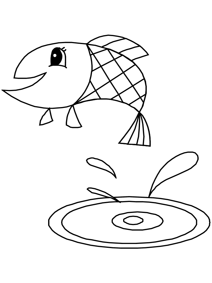 simple easy Fish Coloring Pages Of Sea Animals