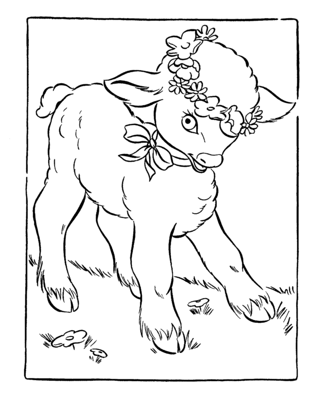 Easter Lamb Coloring Page Sheets - BlueBonkers: Free ...