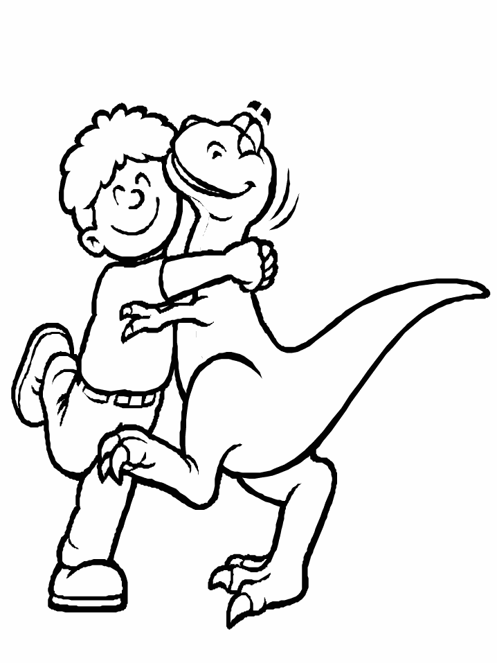 Printable Dinosaur 4 Animals Coloring Pages