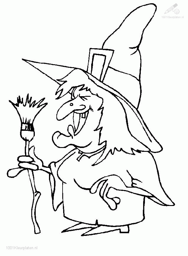 Witch Colouring Pages (page 3)