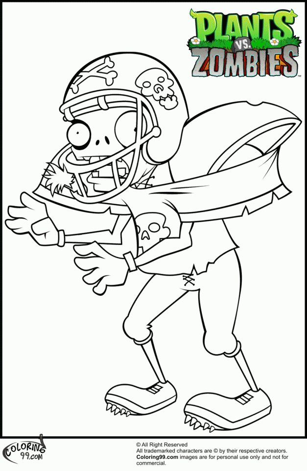 Free Plants Vs Zombies Football Zombie Coloring Pages | Laptopezine.