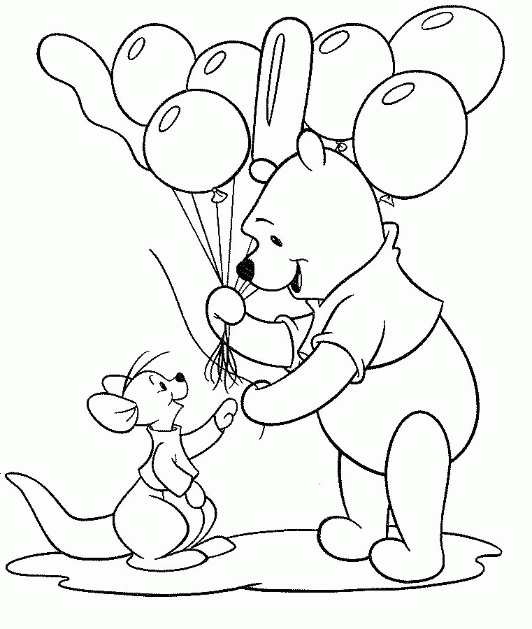pooh friends coloring pages