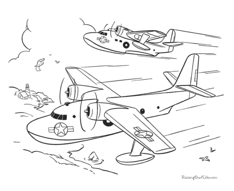 Airplane picture to color 008