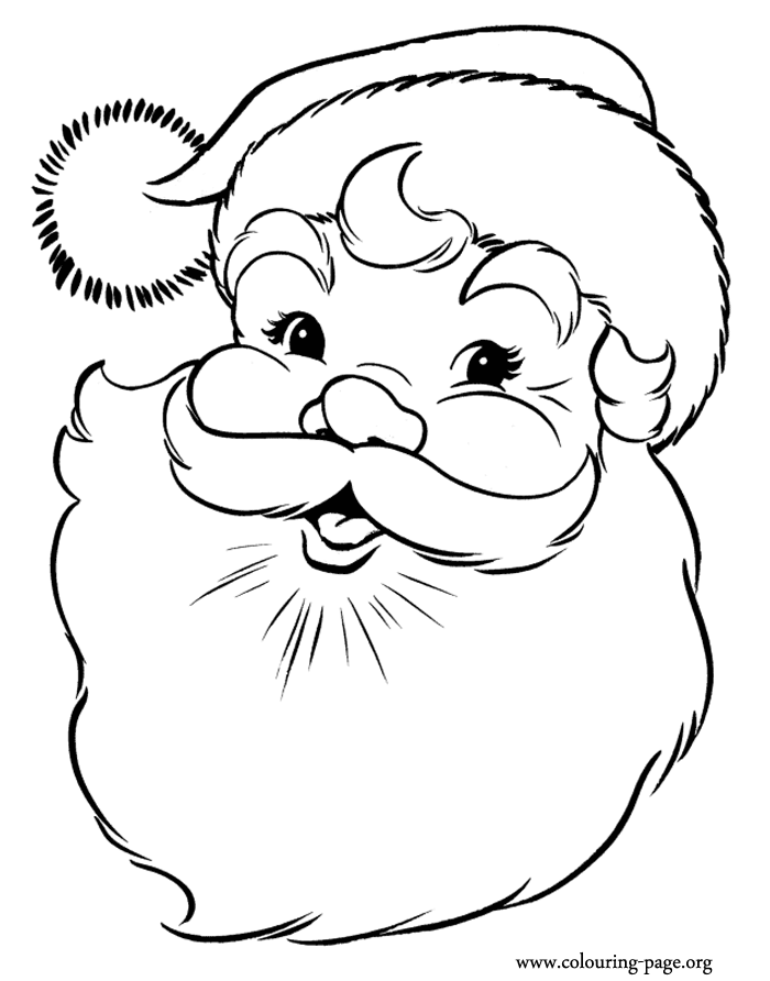 Christmas - Face of Santa Claus coloring page