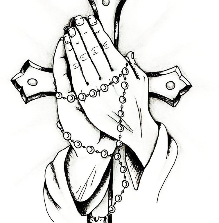 Praying Hands With Rosary Tattoo Designs Praying Hands Coloring 