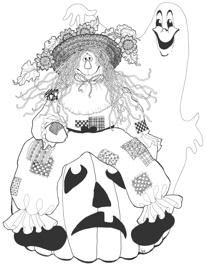 Scarecrows Colouring Pages Cake Ideas and Designs