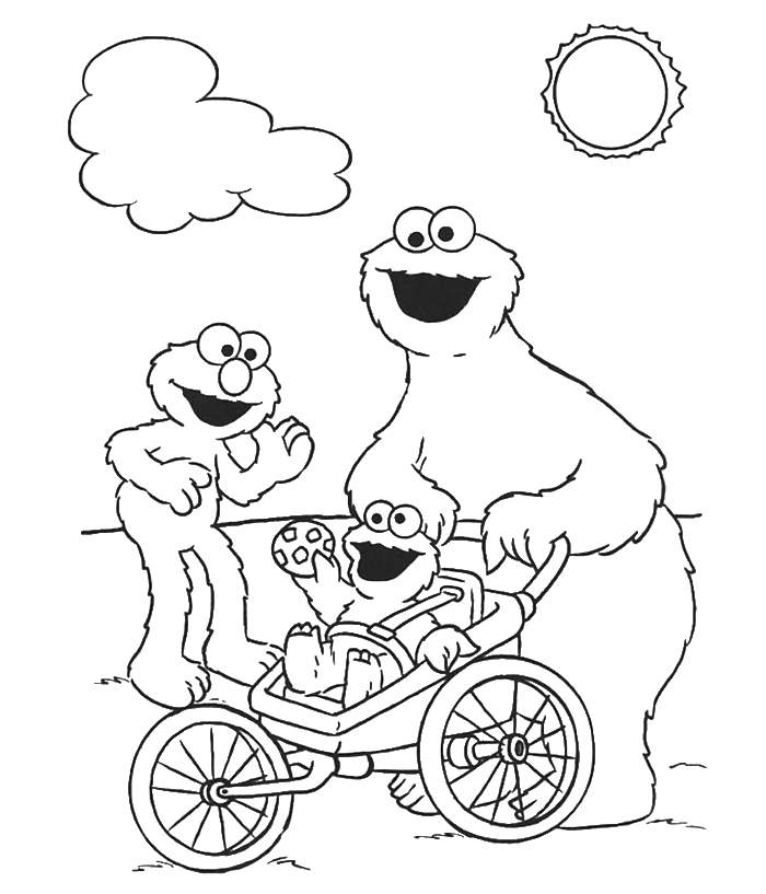 Cookie Monster Parenting Coloring Page - Cookie Monster Coloring 