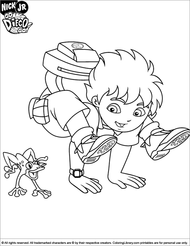 Go Diego Go Coloring Page Back To Go Diego Go Coloring