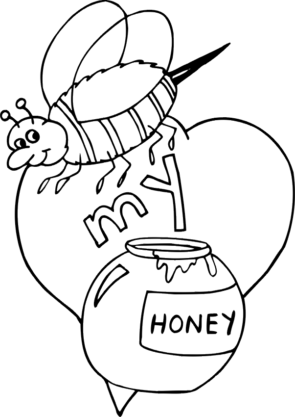 valentines day bee my honey coloring pages 7 com valentines day 