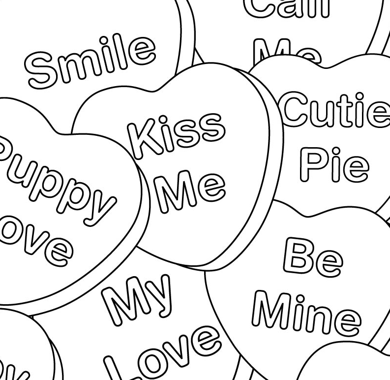 valentines day hearts coloring page book