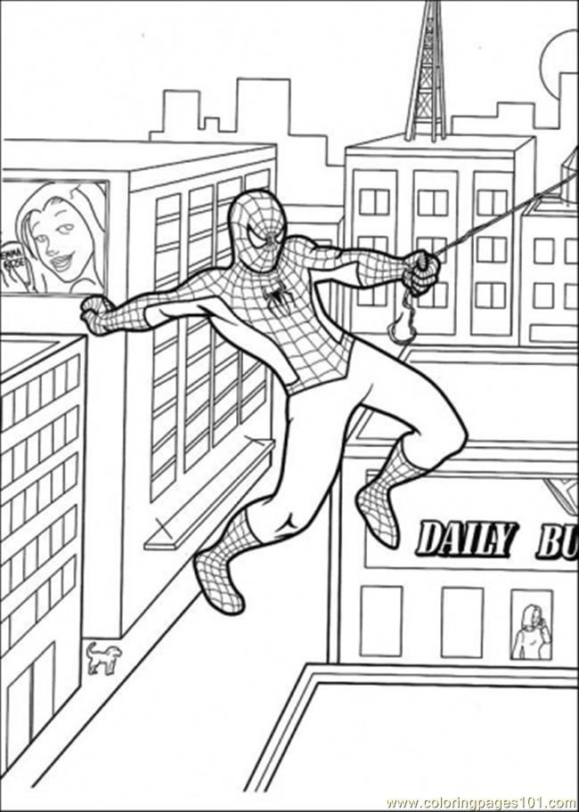 Coloring Pages Spiderman Hangs (Cartoons > Spiderman) - free 