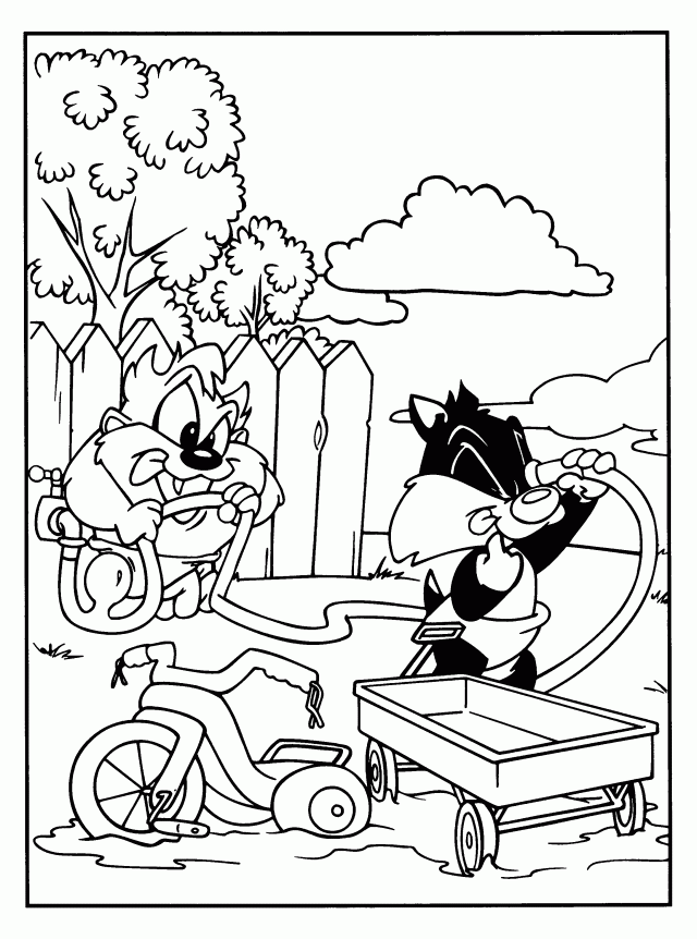Printable Taz Wanted Tweety Bird Action Coloring Pages 272940 Baby 